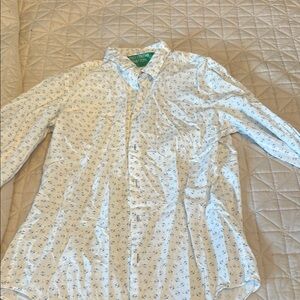 United Colors Of Benetton White and Blue Patterned Shirt
